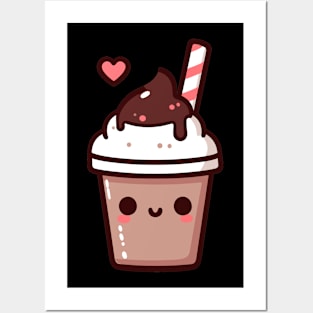 Kawaii Cute Chocolate Milkshake | Cute Kawaii Art for Kawaii Lovers Posters and Art